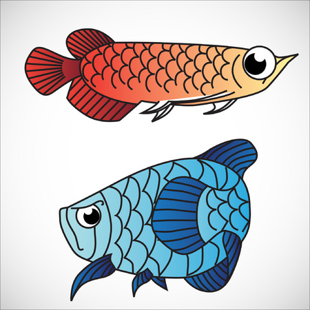 Couple of Fishs. Illustration, EPS 10.のイラスト素材
