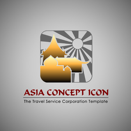 Abstract Icon template. Asia concept. Tourism and travel icon.Illustration, EPS 10のイラスト素材