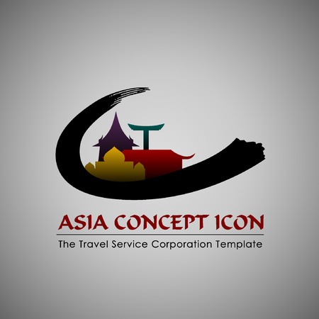 Abstract Icon template. Asia concept. Tourism and travel icon.Illustration, EPS 10のイラスト素材