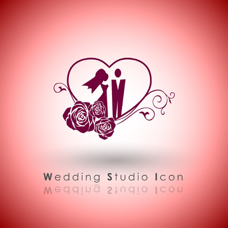 Abstract Icon template.Vanletine and Wedding Concept. Illustration, EPS 10のイラスト素材