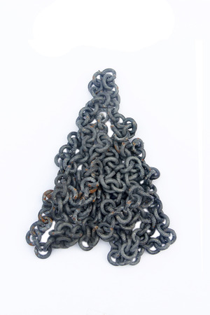 Group of Black Chain on White Background.の写真素材