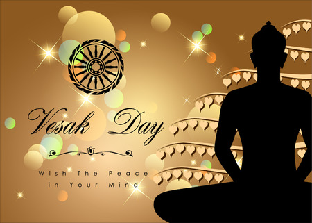 Abstract of Vesak Day, The Meditation Day of The World. Vector and Illustration, EPS 10.のイラスト素材