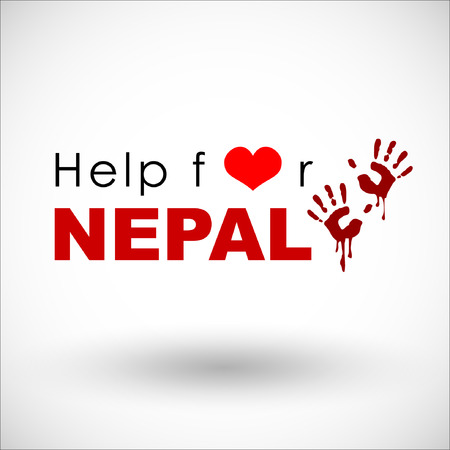 Help and Donation for NEPAL Earthquaked 2015. Vector and illustration. EPS 10のイラスト素材