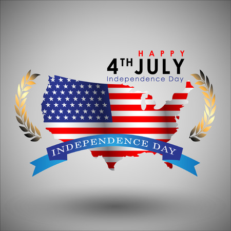 Abstract Happy 4th of July, Memorial Independence Day. Illustration, のイラスト素材
