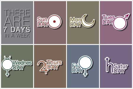 There are 7days in a week. One week plan infographics set elements. のイラスト素材