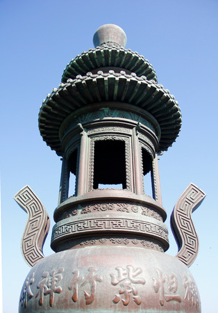 Beautiful architecture and Statue of Chinese temple in Shanghaiの写真素材