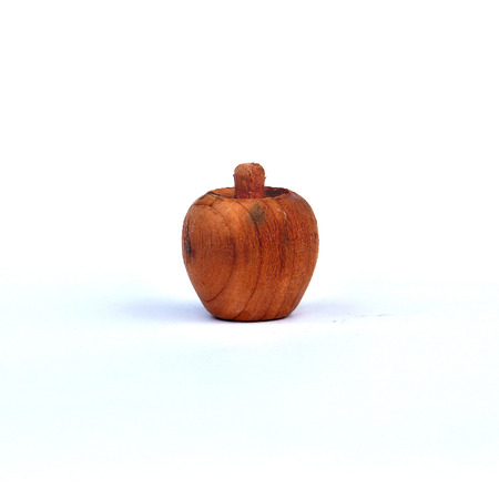 Wooden Apple is on white background.の写真素材