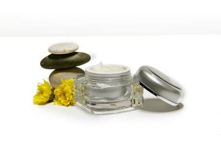 cometic cream isolated on white background.の写真素材