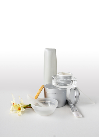 cometic cream isolated on white background.の写真素材