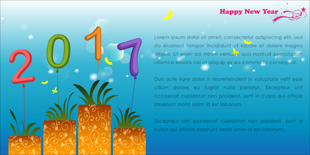 Abstract of Happy New Year 2017. Vector and Illustration, EPS 10.のイラスト素材