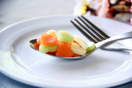 Valentine Abstract with Souvenir Wedding are on Elegant Displayed. Valentine's Day Concept.の写真素材