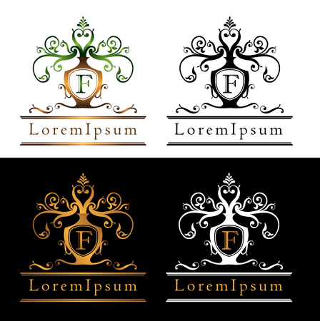 Abstract Icon template. Classic Ivy Icon. Perfume and Aromatic Concept. Vector and Illustration, EPS 10.のイラスト素材