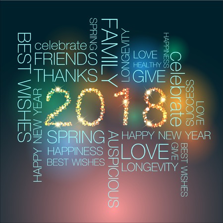 Abstract of Happy New Year 2018. Vector and Illustration, EPS 10.のイラスト素材