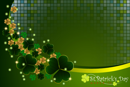 Abstract illustration of St.Patrick's Day Background with shamrock. Vector and Illustrationのイラスト素材