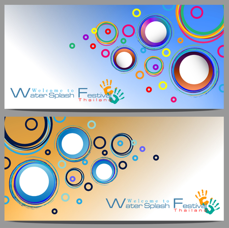Abstract Background of Songkran Festival: The Water Splash Festival of Thailand. Vector and Illustration, EPS 10のイラスト素材