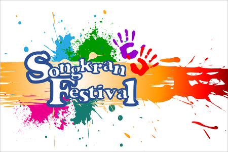 Abstract background Songkran Festival: The Water Splash Festival of Thailand vector illustration.のイラスト素材