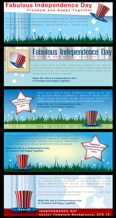 Abstract Happy 4th of July, Memorial Independence Day. Vector and Illustration, EPS 10.のイラスト素材
