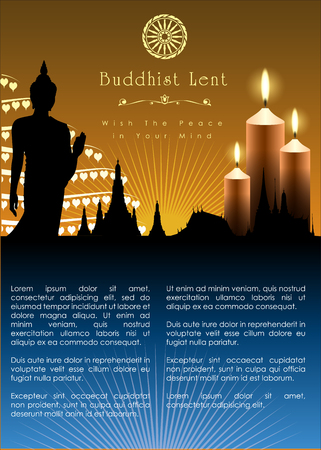 Buddhist Lent Artwork Template. Vector and illustrationのイラスト素材