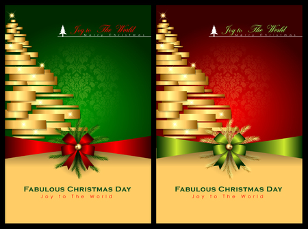 Abstract of Christmas Background and Template.  Christmas Tree and Party Concept. Vector and Illustration, EPS 10.のイラスト素材