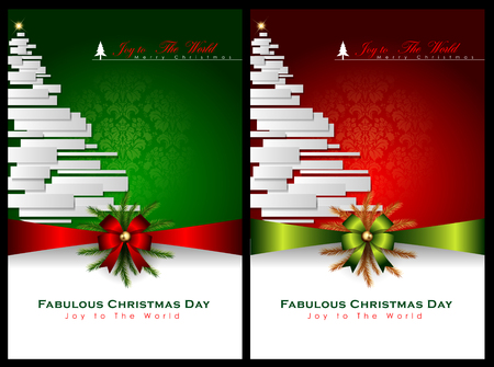 Abstract of Christmas Background and Template.  Christmas Tree and Party Concept. Vector and Illustration, EPS 10.のイラスト素材