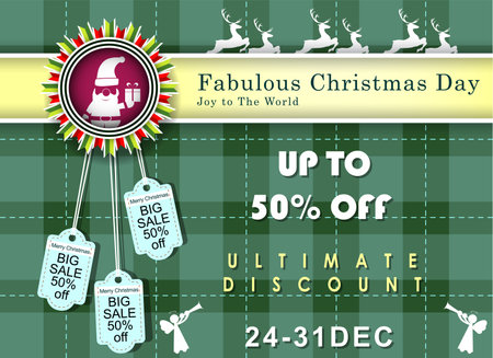 Abstract of Christmas Happy New Year Grand Sale. Vector and Illustration, EPS 10.のイラスト素材