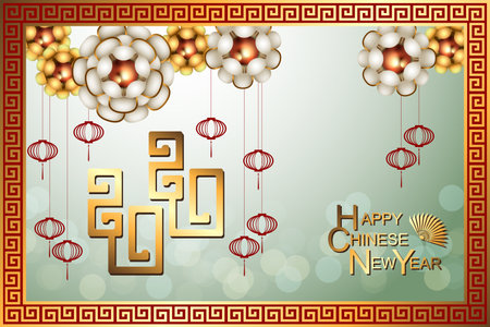 Abstract chinese new year 2020, Year of Rat. Vector and Illustration, EPS 10のイラスト素材
