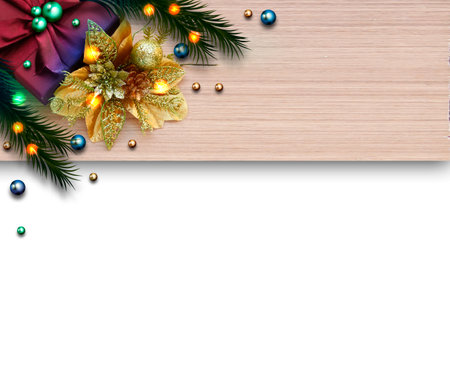 Abstract of Christmas Background. Navy Blue Christmas Giftbox with The Elegant Luxury Composition for Celebration Festival Copy Space.の写真素材