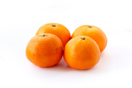 Four Oranges. Auspicious Fruits are gifts for Prosperity Occasions in Traditional Chinese Culture to be in the rejoicing moment.の写真素材
