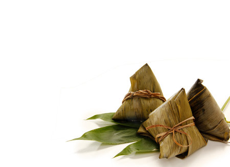 Asian Chinese rice dumplings or zongzi is the Traditional Food Culture that means good will for the favorable guy.の写真素材