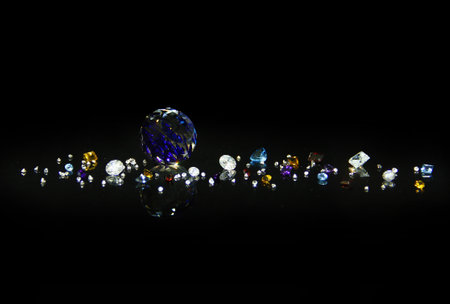 The elegant Jewelry and gems are elegantly arranged to be valuable and suitable as a heritage gift and legacy.の写真素材