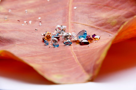 The elegant Jewelry and gems are elegantly arranged to be valuable and suitable as a heritage gift and legacy.の写真素材