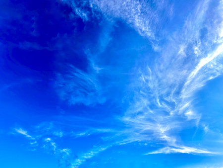 blue sky background with white clouds.Sky background with white clouds.の写真素材
