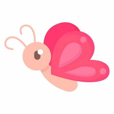 Cute cartoon butterfly isolated on a white background. Vector illustration.のイラスト素材