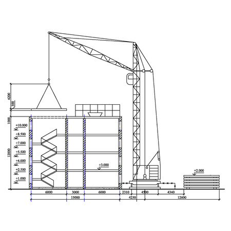 Construction of the building drawingの写真素材