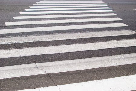 Pedestrian crossing on the road in the form of a zebraの写真素材