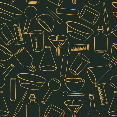Chemical facilities for conducting experiments patternのイラスト素材