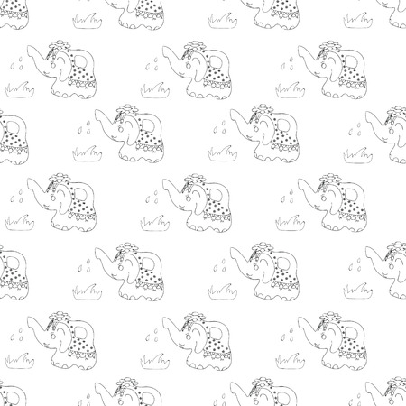 Elephant grass near the pattern to be applied to tissue paper, wrappingのイラスト素材