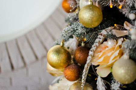 Toys on the Christmas treeの写真素材