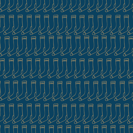Blue trendy pattern with gold socksのイラスト素材