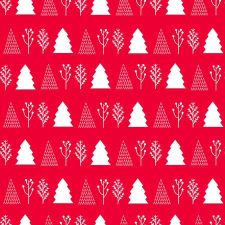 Christmas tree on a red backgroundのイラスト素材