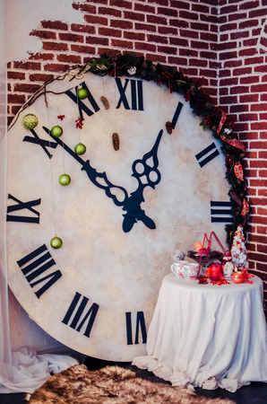 New Year's background with clockの写真素材