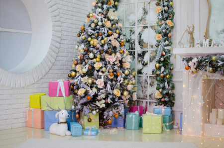 Christmas and New Year's stylish trendy decorの写真素材