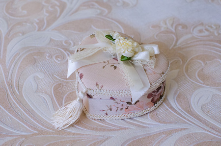 Vintage beautiful casket in the form of heartの写真素材