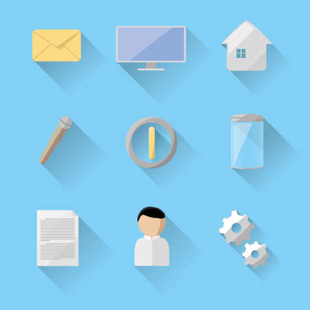 Nice computer icons on a blue backgroundのイラスト素材