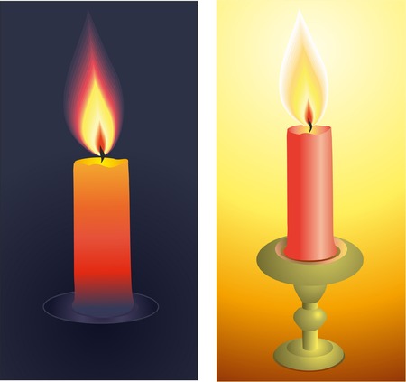 Burning candles realistic. Vector illustration.のイラスト素材