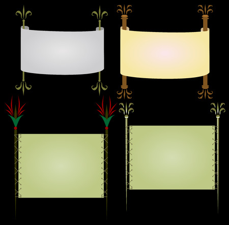 Vector set of backgrounds in the form of scrolls and papyriのイラスト素材