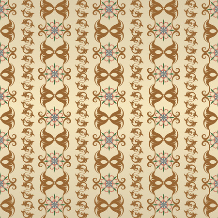 Vector repeating pattern with floral ornament in vintage style.のイラスト素材
