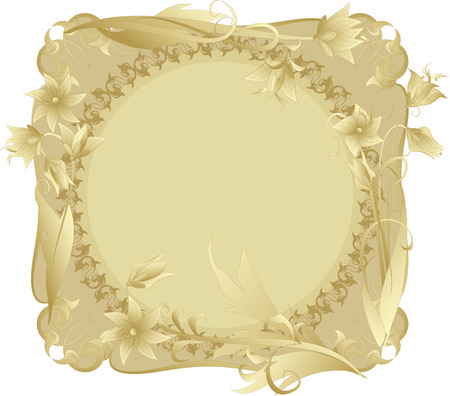 Vector frame in vintage style with flowers.のイラスト素材