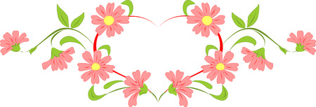 Heart flower wreath. Vector illustration.のイラスト素材