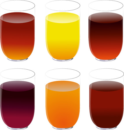 Glasses with drinks on a white background.のイラスト素材